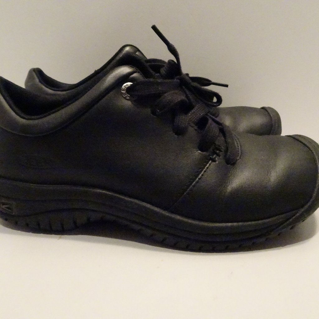 Keen Ptc Oxford Shoes Women's 7.5 Black Leather Comfort Work Utility Sneakers